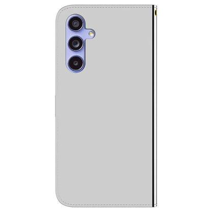For Samsung Galaxy A55 5G Leather Case Mirror-Like Surface Wallet Cover with Strap