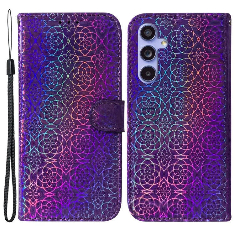 For Samsung Galaxy A55 5G Case Dazzling Flower Leather Wallet Phone Cover