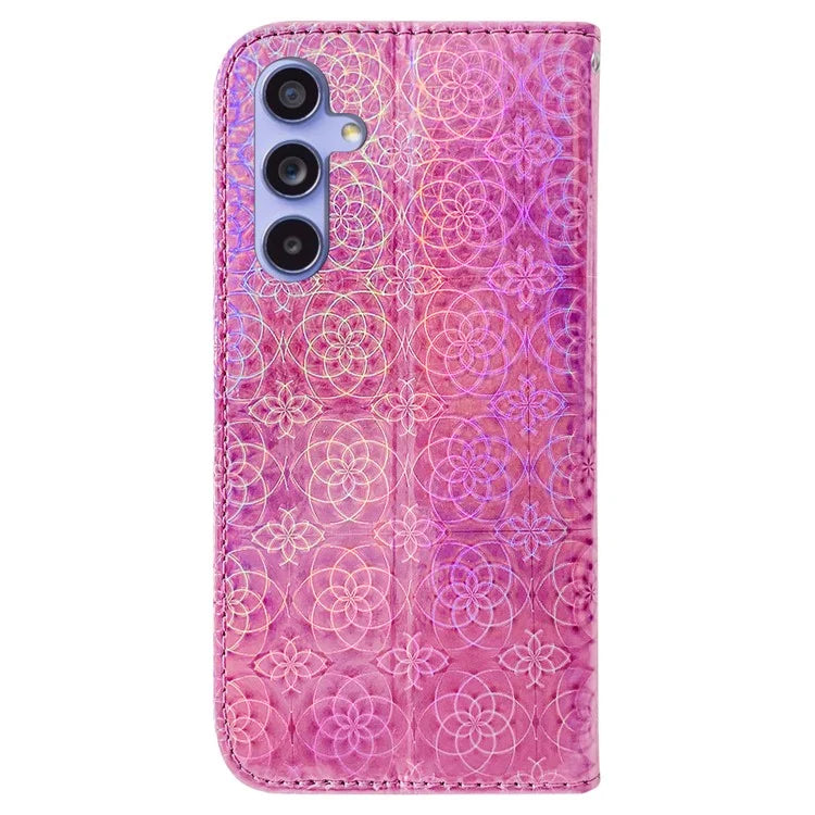 For Samsung Galaxy A35 5G Case Solid Color Dazzling Flower Phone Stand Cover
