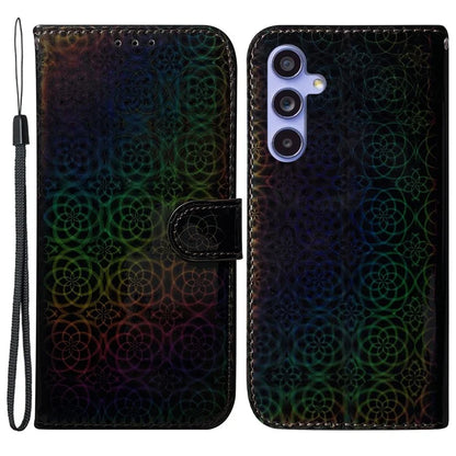 For Samsung Galaxy A35 5G Case Solid Color Dazzling Flower Phone Stand Cover