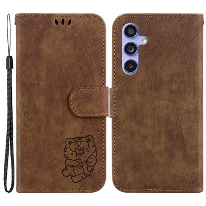 For Samsung Galaxy A55 5G Case Tiger Pattern Imprinted Phone Cover with Hand Strap