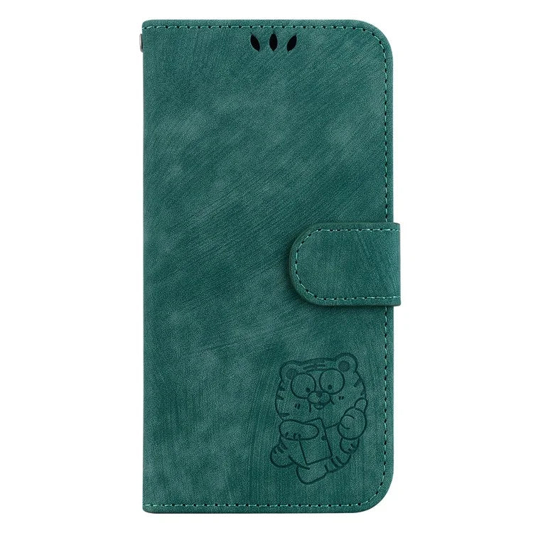 For Samsung Galaxy A35 5G Cell Phone Case Tiger Pattern Imprinted Card Holder Cover