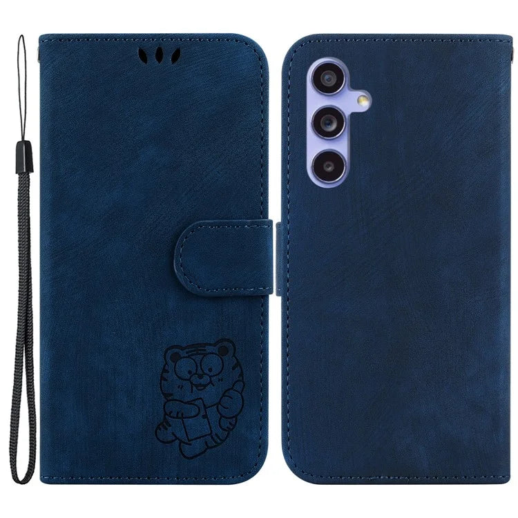 For Samsung Galaxy A35 5G Cell Phone Case Tiger Pattern Imprinted Card Holder Cover