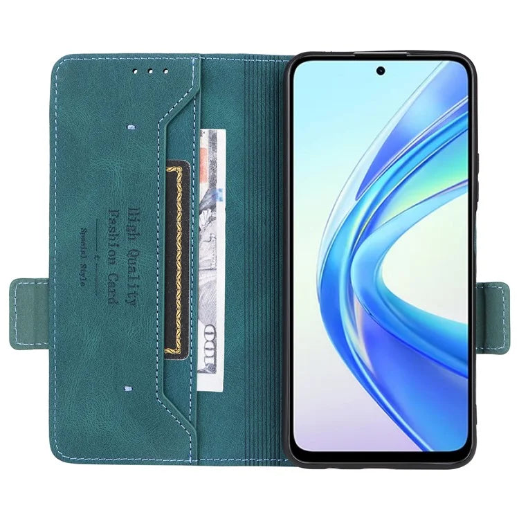 For Honor X7b 4G Phone Cover Magnetic Leather Hardware Decor Case