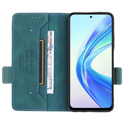 For Honor X7b 4G Phone Cover Magnetic Leather Hardware Decor Case