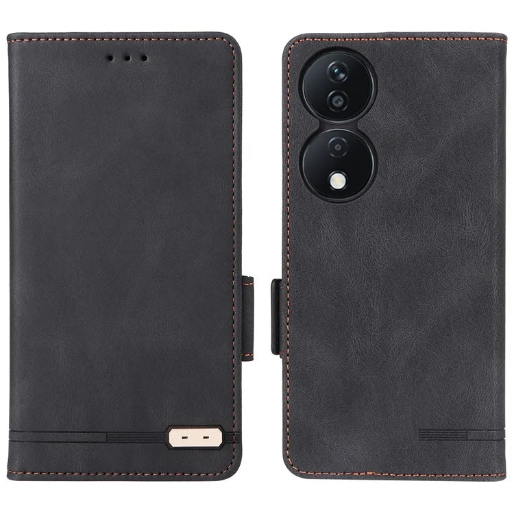 For Honor X7b 4G Phone Cover Magnetic Leather Hardware Decor Case