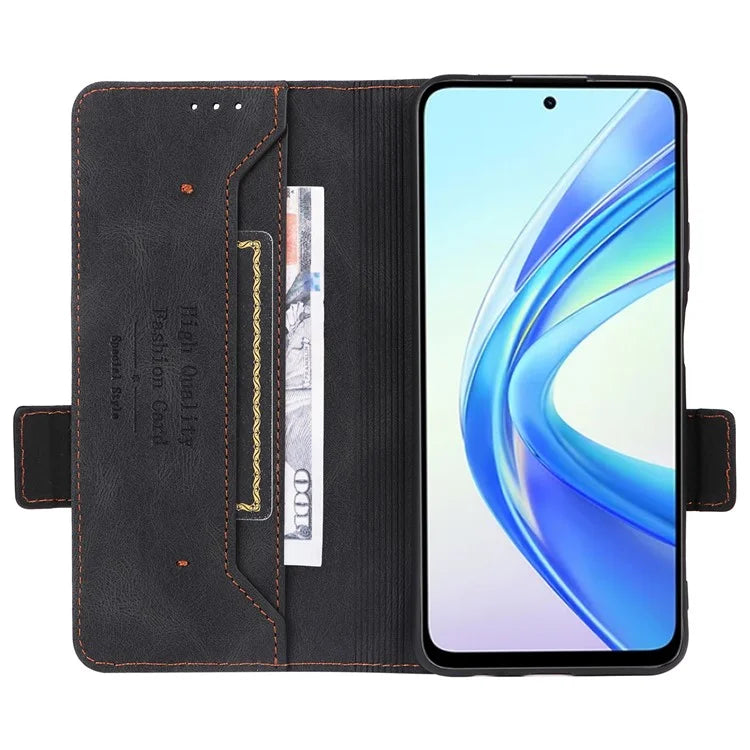 For Honor X7b 4G Phone Cover Magnetic Leather Hardware Decor Case