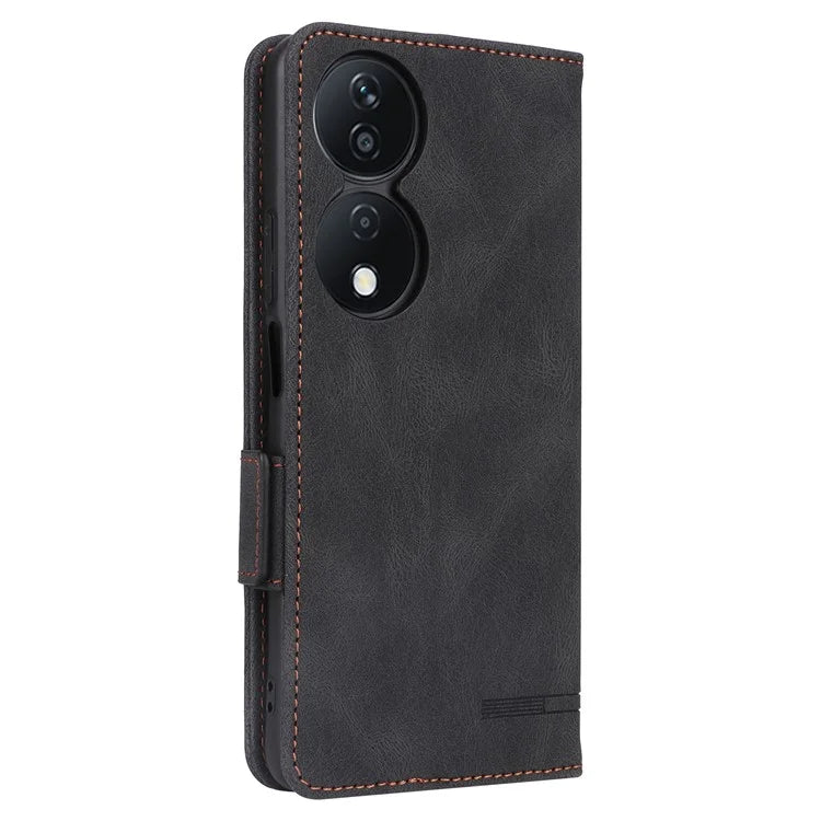 For Honor X7b 4G Phone Cover Magnetic Leather Hardware Decor Case