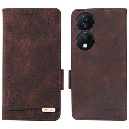 For Honor X7b 4G Phone Cover Magnetic Leather Hardware Decor Case