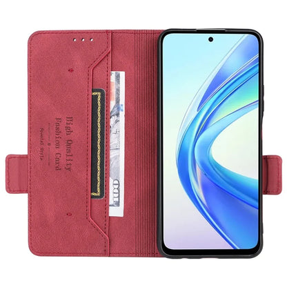 For Honor X7b 4G Phone Cover Magnetic Leather Hardware Decor Case