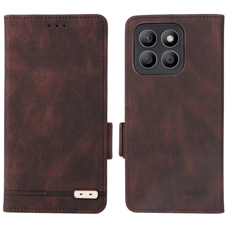For Honor X8b 4G Case Anti-drop PU Leather+TPU Hardware Decor Phone Cover