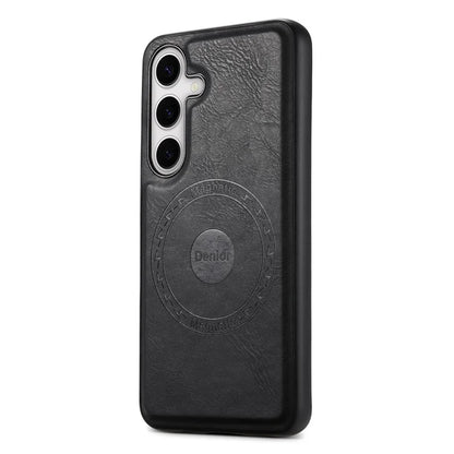 DENIOR For Samsung Galaxy S24 Cowhide Texture Phone Case Magnetic Leather Back Cover
