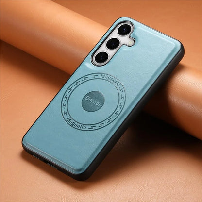DENIOR For Samsung Galaxy S24+ Case Cowhide Texture Magnetic Phone Cover