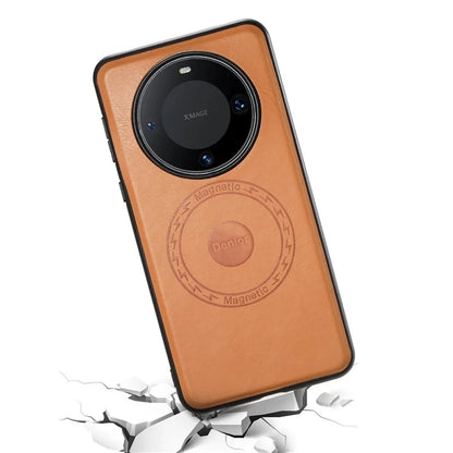 DENIOR For Huawei Mate 60 Pro / Mate 60 Pro+ Magnetic Case Cowhide Texture Phone Cover