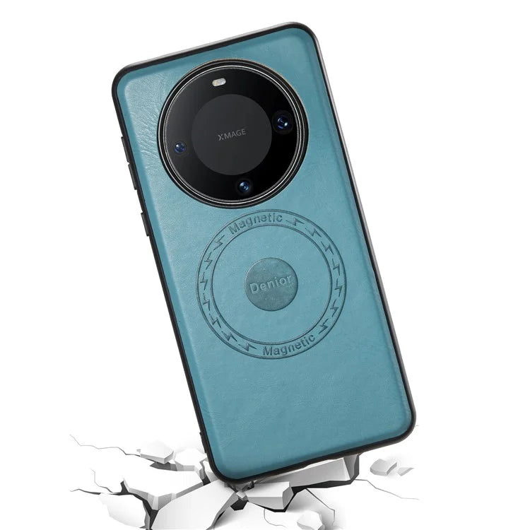 DENIOR For Huawei Mate 60 Pro / Mate 60 Pro+ Magnetic Case Cowhide Texture Phone Cover