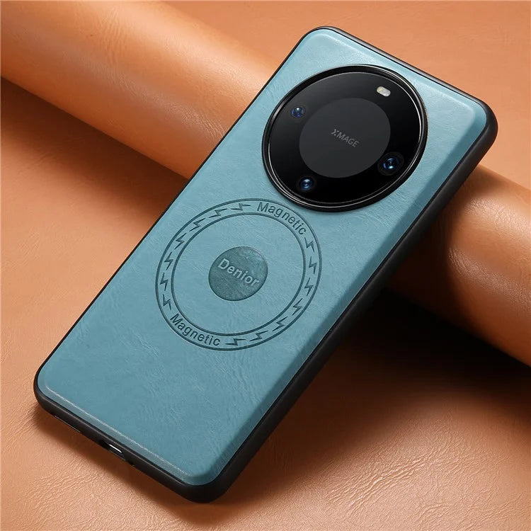 DENIOR For Huawei Mate 60 Pro / Mate 60 Pro+ Magnetic Case Cowhide Texture Phone Cover