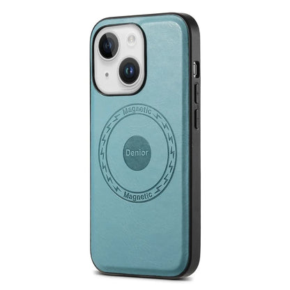 DENIOR For iPhone 15 Plus Magnetic Case Compatible with MagSafe Leather+PC+TPU Cover