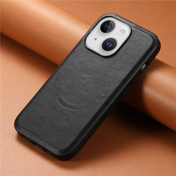 DENIOR For iPhone 15 Plus Magnetic Case Compatible with MagSafe Leather+PC+TPU Cover