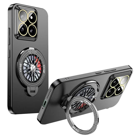 VOERO For Xiaomi 14 Pro PC Case Rotating Gyro Kickstand Phone Case with Lens Film