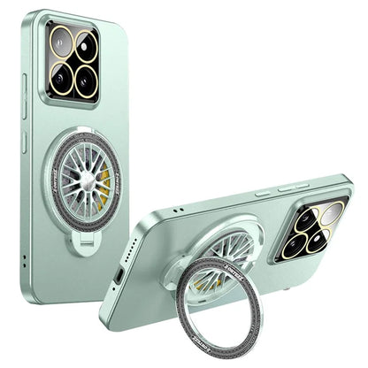 VOERO For Xiaomi 14 Pro PC Case Rotating Gyro Kickstand Phone Case with Lens Film