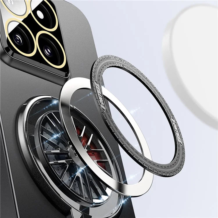 VOERO For Xiaomi 14 Pro PC Case Rotating Gyro Kickstand Phone Case with Lens Film
