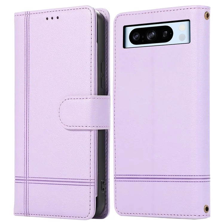 For Google Pixel 8 Pro Shockproof Phone Cases Leather Folio Flip Cover with Mirror