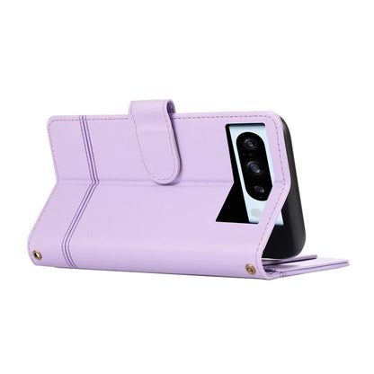 For Google Pixel 8 Pro Shockproof Phone Cases Leather Folio Flip Cover with Mirror