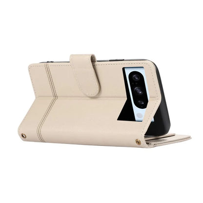 For Google Pixel 8 Pro Shockproof Phone Cases Leather Folio Flip Cover with Mirror