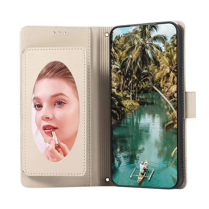 For Google Pixel 8 Pro Shockproof Phone Cases Leather Folio Flip Cover with Mirror