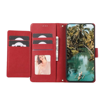 For Google Pixel 8 Pro Shockproof Phone Cases Leather Folio Flip Cover with Mirror