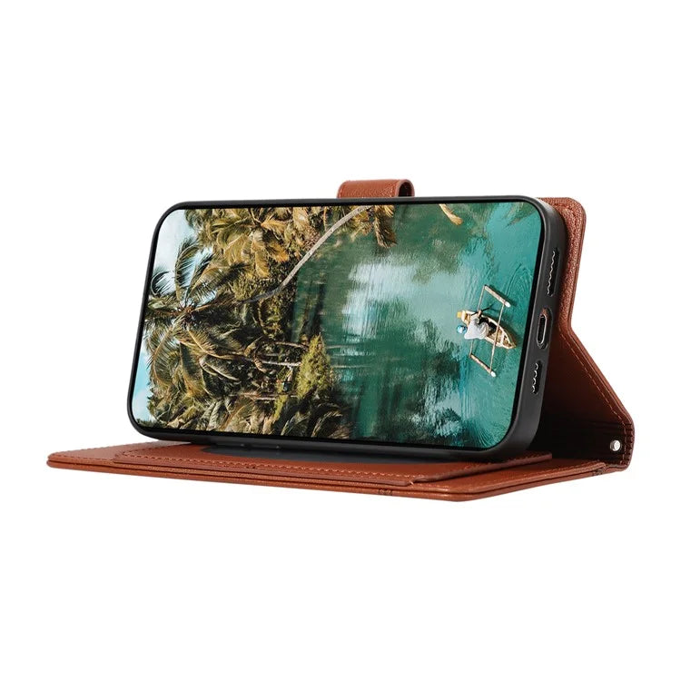 For Google Pixel 8 Pro Shockproof Phone Cases Leather Folio Flip Cover with Mirror