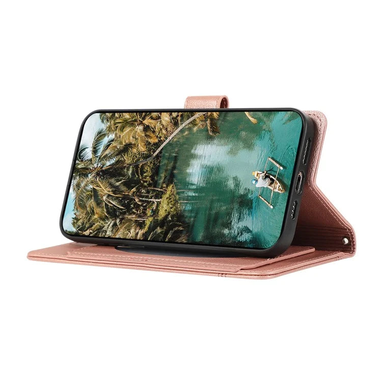 For Google Pixel 8 Pro Shockproof Phone Cases Leather Folio Flip Cover with Mirror