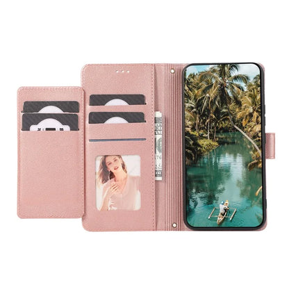 For Google Pixel 8 Pro Shockproof Phone Cases Leather Folio Flip Cover with Mirror