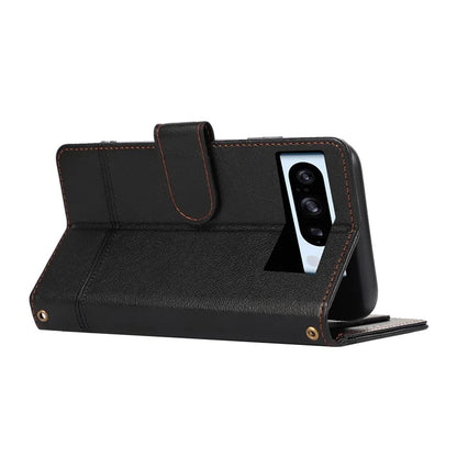 For Google Pixel 8 Pro Shockproof Phone Cases Leather Folio Flip Cover with Mirror