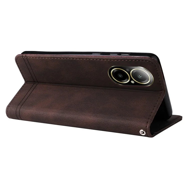 For Realme C67 4G Cell Phone Case Wallet Skin-Touch Feeling Cover