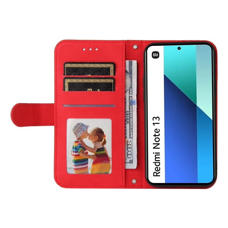 For Xiaomi Redmi Note 13 4G Skin-Feel Leather Case Wallet Stand Phone Cover