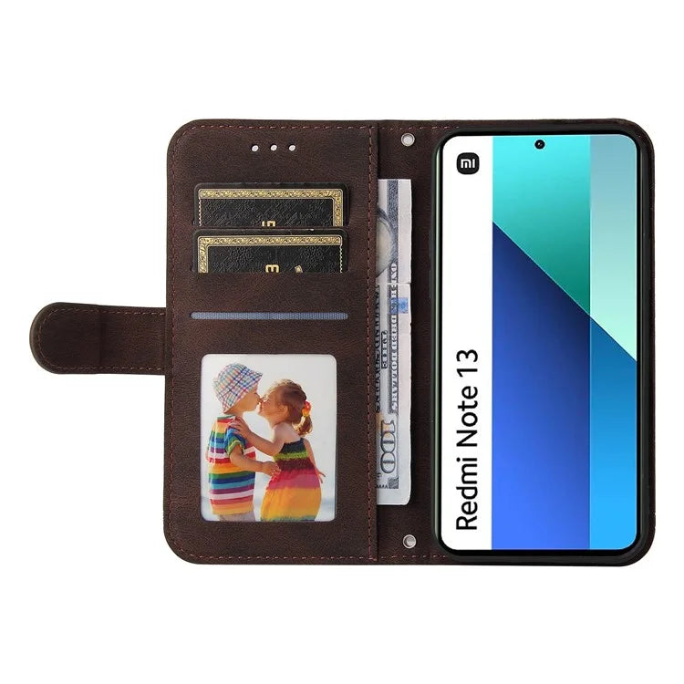 For Xiaomi Redmi Note 13 4G Skin-Feel Leather Case Wallet Stand Phone Cover