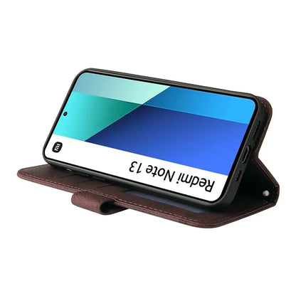 For Xiaomi Redmi Note 13 4G Skin-Feel Leather Case Wallet Stand Phone Cover