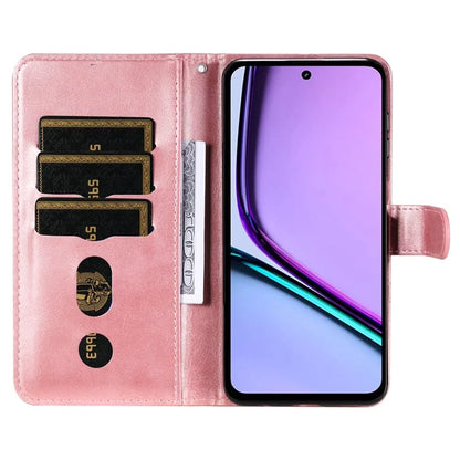 For Realme C67 4G Case Calf Texture Leather Phone Cover Zipper Pocket