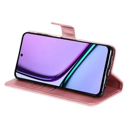 For Realme C67 4G Case Calf Texture Leather Phone Cover Zipper Pocket