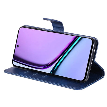 For Realme C67 4G Case Calf Texture Leather Phone Cover Zipper Pocket