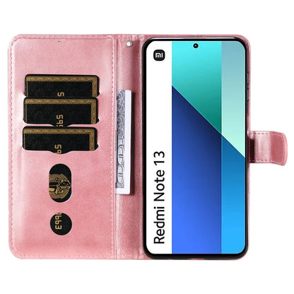 For Xiaomi Redmi Note 13 4G Wallet Case Zipper Pocket PU Leather Phone Cover