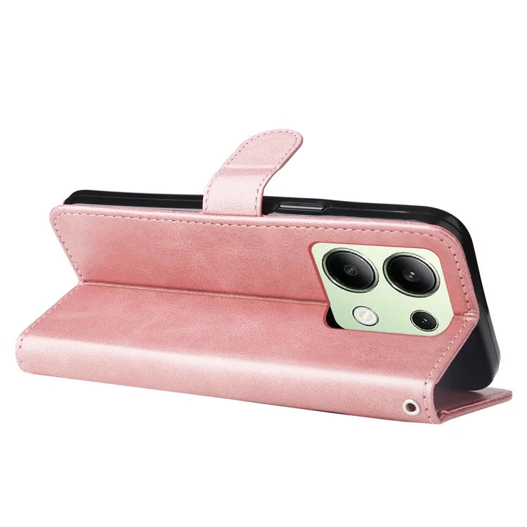 For Xiaomi Redmi Note 13 4G Wallet Case Zipper Pocket PU Leather Phone Cover
