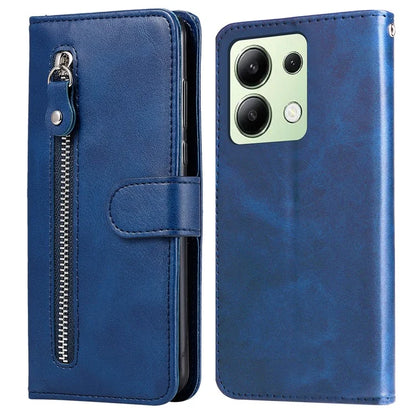 For Xiaomi Redmi Note 13 4G Wallet Case Zipper Pocket PU Leather Phone Cover