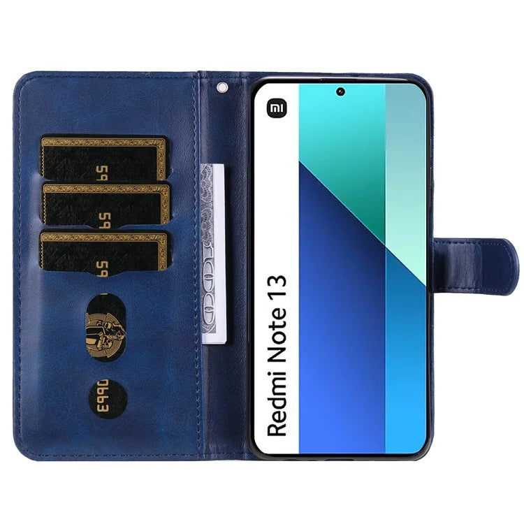 For Xiaomi Redmi Note 13 4G Wallet Case Zipper Pocket PU Leather Phone Cover