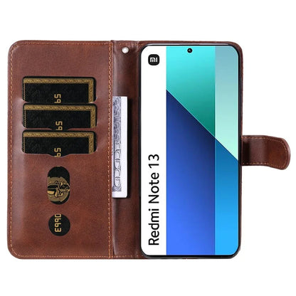 For Xiaomi Redmi Note 13 4G Wallet Case Zipper Pocket PU Leather Phone Cover