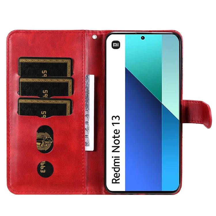 For Xiaomi Redmi Note 13 4G Wallet Case Zipper Pocket PU Leather Phone Cover