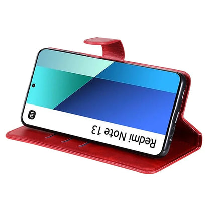 For Xiaomi Redmi Note 13 4G Wallet Case Zipper Pocket PU Leather Phone Cover