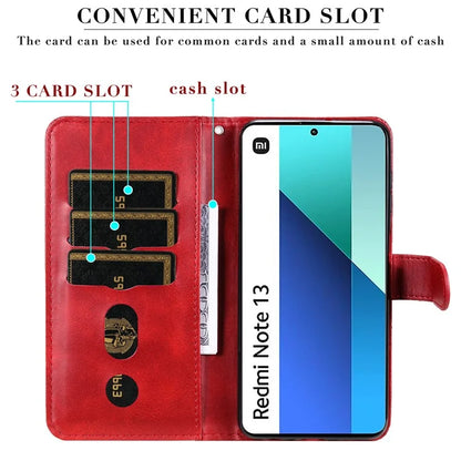 For Xiaomi Redmi Note 13 4G Wallet Case Zipper Pocket PU Leather Phone Cover