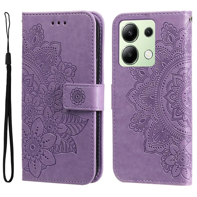 For Xiaomi Redmi Note 13 4G Cover Imprinted PU Leather Flip Stand Phone Case